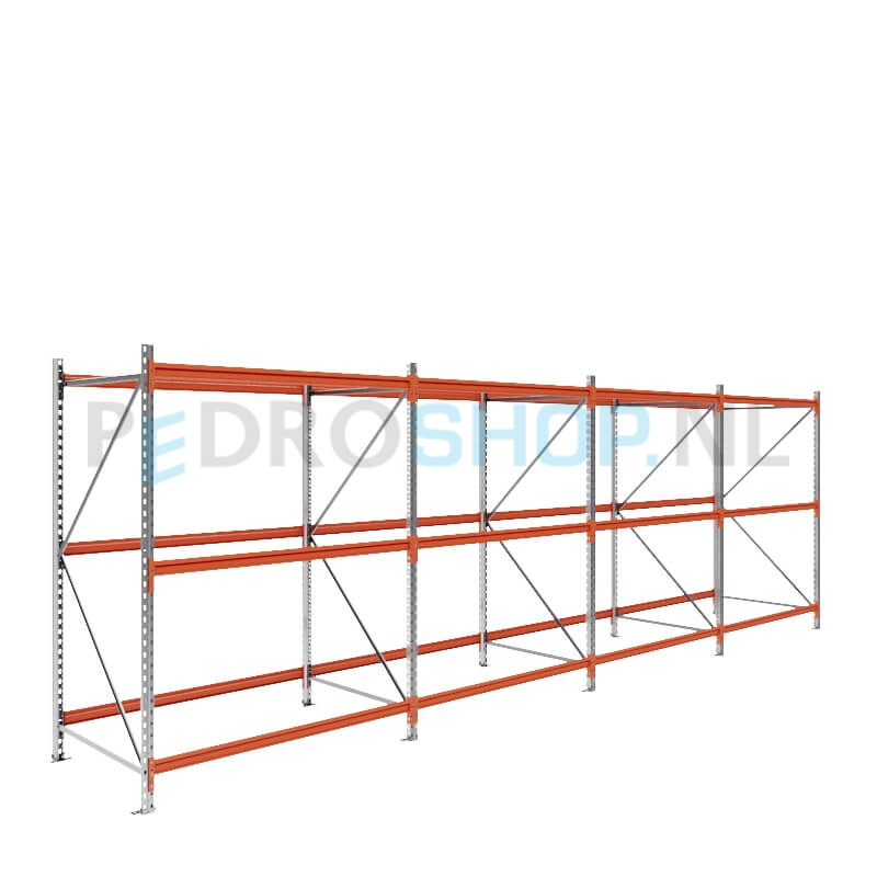 Grootvakstelling: 200cm (h) x 100cm (d) x 626cm (l) x 3 niveaus