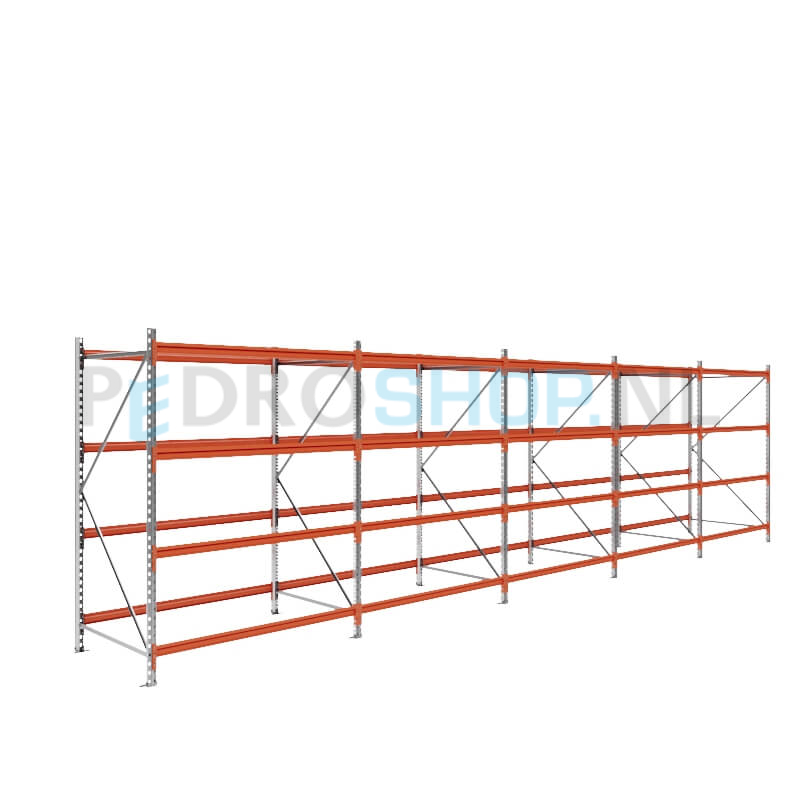 Grootvakstelling: 200cm (h) x 100cm (d) x 781.2cm (l) x 4 niveaus