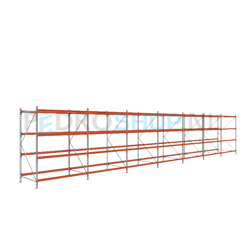 Grootvakstelling: 200cm (h) x 100cm (d) x 1091.6cm (l) x 4 niveaus