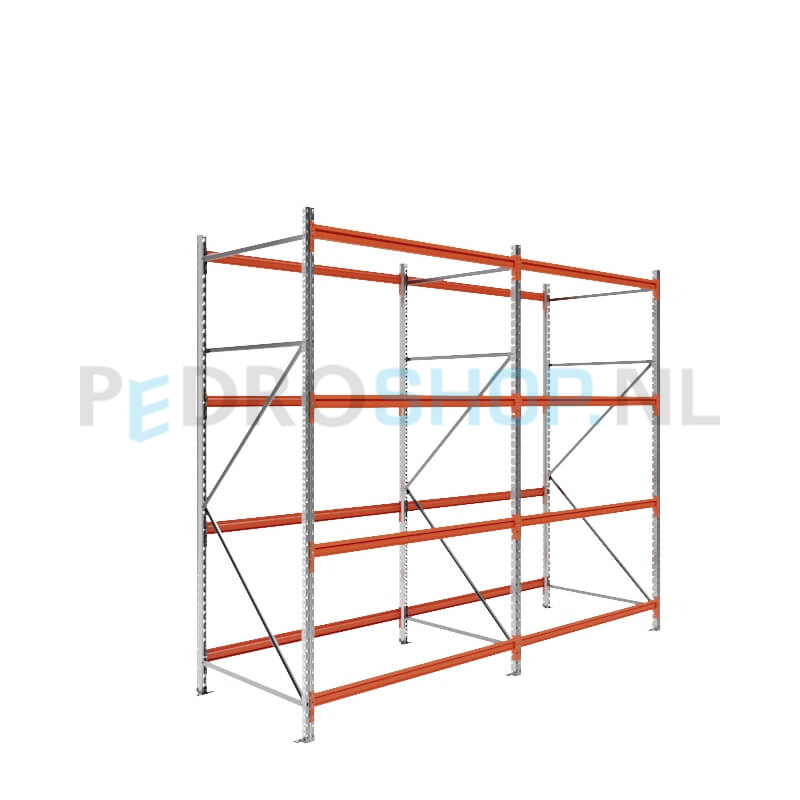 Grootvakstelling: 250cm (h) x 100cm (d) x 315.6cm (l) x 4 niveaus