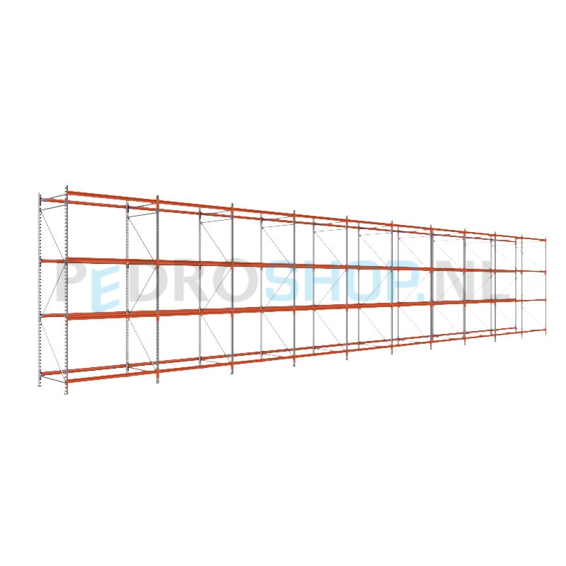 Grootvakstelling: 300cm (h) x 100cm (d) x 1557.2cm (l) x 4 niveaus