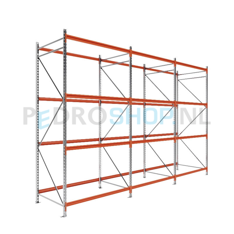 Grootvakstelling: 300cm (h) x 100cm (d) x 470.8cm (l) x 4 niveaus