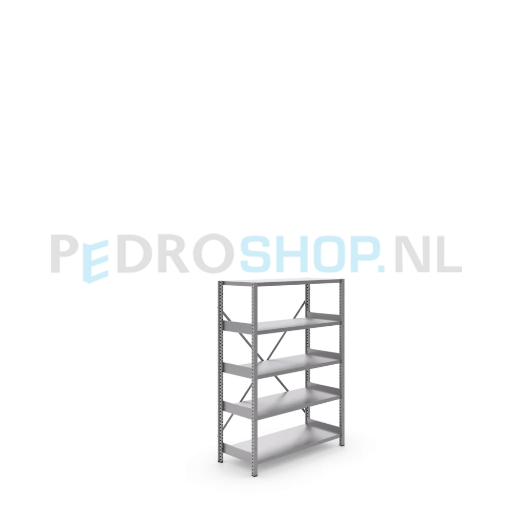 Metalen stellingkast: 140cm (h) x 40cm (d) x 104.2cm (l)