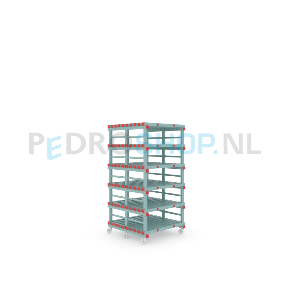 Kunststof stelling: 198cm (h) x 100cm (d) x 100cm (l)