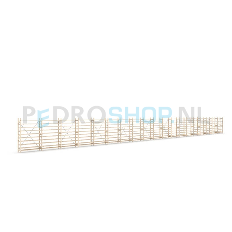 Houten stellingkast Easyrek: 150cm (h) x 30cm (d) x 1903cm (l)