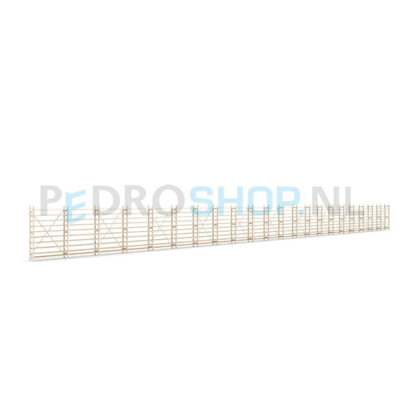 Houten stellingkast Easyrack: 150cm (h) x 30cm (d) x 2103cm (l)