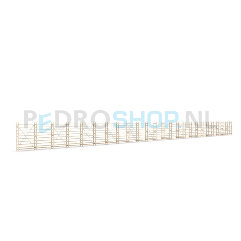 Houten stellingkast Easyrek: 150cm (h) x 30cm (d) x 2403cm (l)
