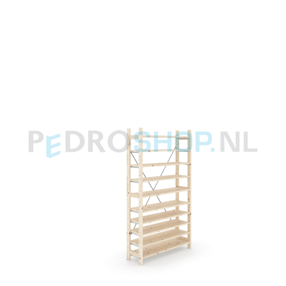 Houten stellingkast Easyrek: 180cm (h) x 30cm (d) x 103cm (l)
