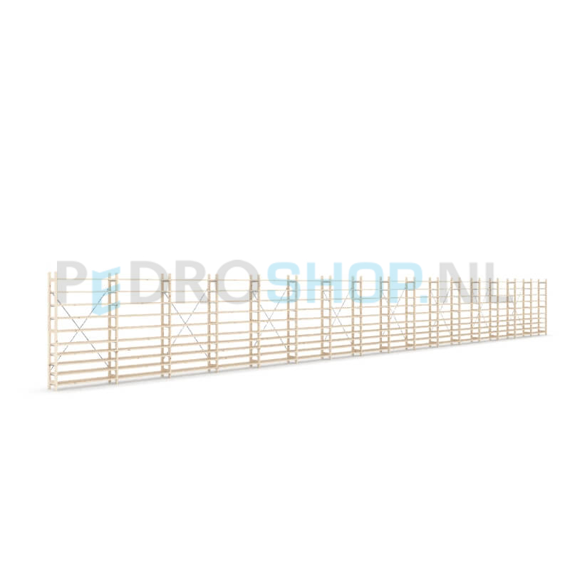 Houten stellingkast Easyrek: 180cm (h) x 30cm (d) x 1603cm (l)
