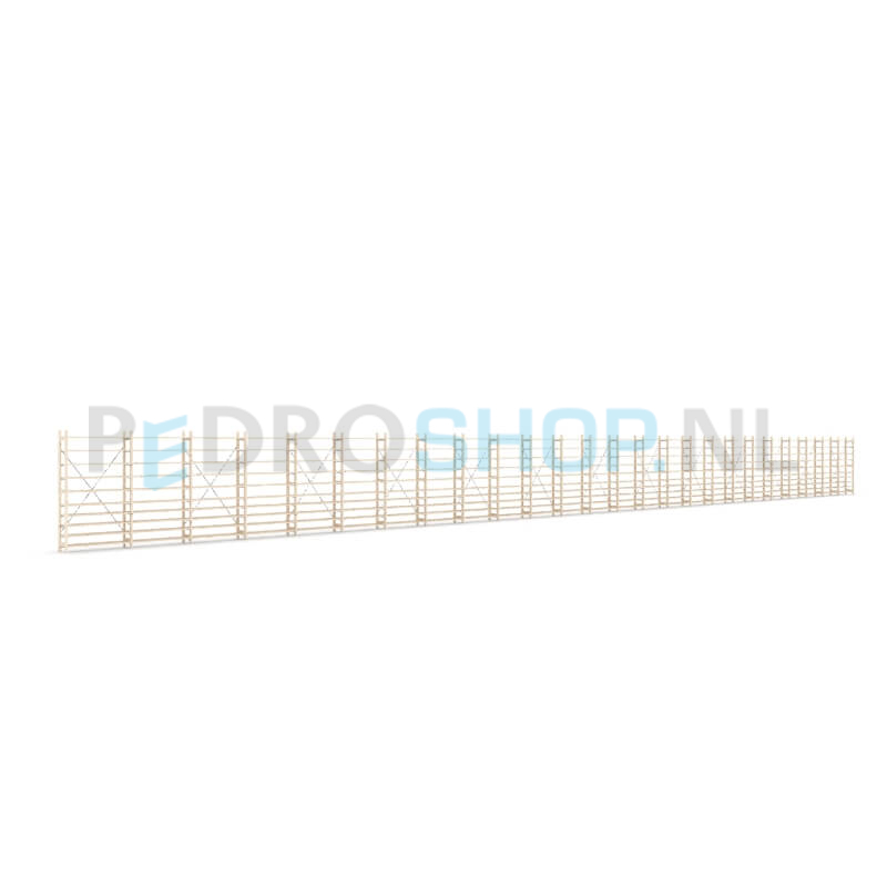Houten stellingkast Easyrek: 180cm (h) x 30cm (d) x 2503cm (l)
