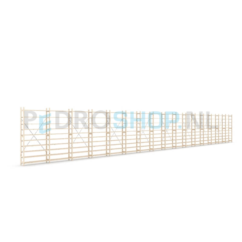 Houten stellingkast Easyrek: 210cm (h) x 30cm (d) x 1603cm (l)