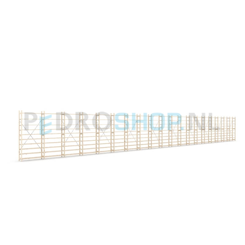 Houten stellingkast Easyrek: 210cm (h) x 30cm (d) x 1903cm (l)