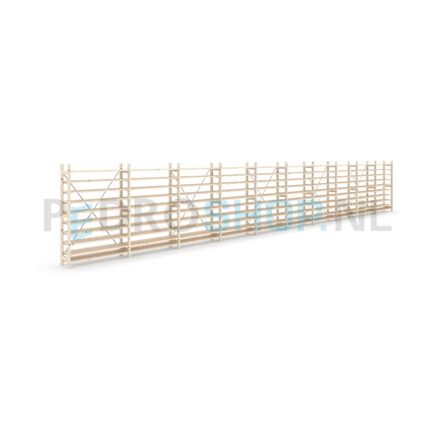 Houten stellingkast Easyrek: 150cm (h) x 30cm (d) x 1003cm (l)