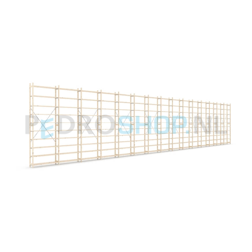 Houten stellingkast Easyrek: 300cm (h) x 30cm (d) x 1503cm (l)