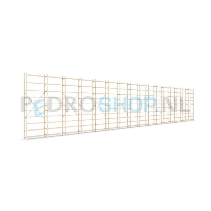 Houten stellingkast Easyrek: 300cm (h) x 30cm (d) x 1603cm (l)